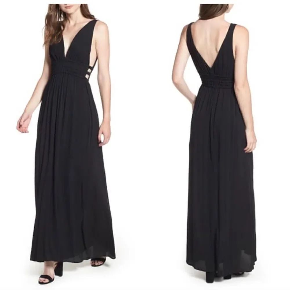 Wayf Surrey Plunging Cutout Maxi Dress